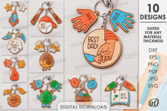 Family Keychains Bundle Laser Cut. Personalized Keychain SVG Product Image 1