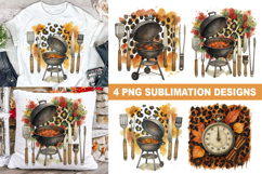 Fall BBQ Grill Sublimation PNG Set | Fall Sublimation Design Product Image 1
