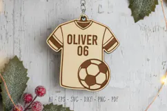Football Jersey with Name on Back Keychain Ornament Cut File Product Image 1