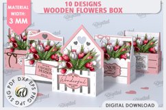 Wooden Flower Boxes Laser Cut Bundle. Gift Boxes SVG Product Image 1