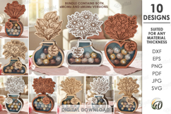 3D Candy holder vases Bundle Laser Cut. Mother's day gift Product Image 1