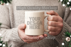 Christmas Mug Mockup Template - Christmas Background Product Image 1