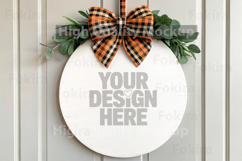 Fall-Halloween Round Wood Sign Mockup - Door Wood Sign Product Image 1