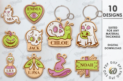 Halloween Keychain Laser Cut Bundle. Spooky keyring SVG Product Image 1