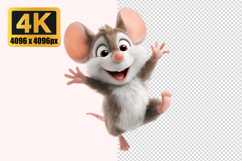 Cheerful Cartoon Mouse Transparent PNG Product Image 1