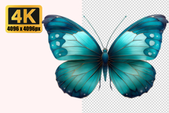 Vibrant Turquoise and Blue Butterfly Transparent PNG Product Image 1