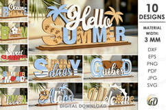 3D Summer Table Signs Bundle Laser Cut. Stand Decor SVG Product Image 1