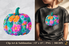 Pumpkin Flower Sublimation Clipart Design 1 Product Image 1