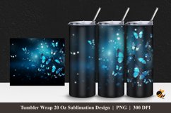 Blues Butterfly Tumbler Wrap Sublimation Design 1 Product Image 1