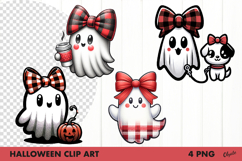 Cute Ghost Clipart PNG. Halloween Clip Art PNG Product Image 1