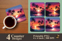 Sunset Beach Coaster Sublimation Designs Product Image 1