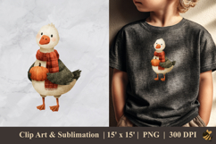 Goose And Pumpkin DTF Sublimation Clipart Design 1 Product Image 1