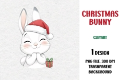 Christmas Bunny, Cute Clipart Product Image 1