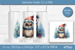 Christmas tumbler wrap 20 Oz sublimation Xmas Owl Tumbler Product Image 1
