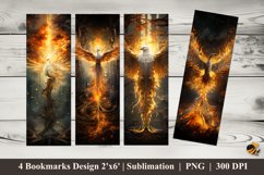 Golden Phoenix Bookmarks Sublimation Design Product Image 1