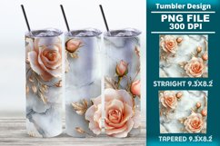3D Rose Tumbler 20oz skinny wrap design, Tumbler design Product Image 1