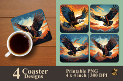 Sky Dominator Eagle Coaster Sublimation Design Product Image 1