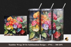 Anthurium Flowers Tumbler Wrap Sublimation Design 1 Product Image 1