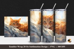 Sleeping Cat Tumbler Wrap Sublimation Design 1 Product Image 1