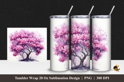 Bougainvillea Abstract Tumbler Wrap Sublimation Design 1 Product Image 1