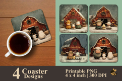 Cute Animals On The Farm Coaster Sublimation Design Product Image 1