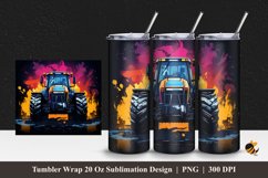 Cool Buldozer Tumbler Wrap Sublimation Design 1 Product Image 1