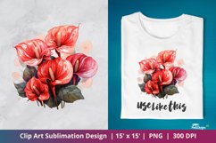 Anthurium Flower Clip Art Sublimation 1 Product Image 1