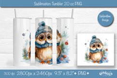 Christmas tumbler wrap 20 Oz sublimation Xmas Owl Tumbler Product Image 1
