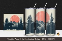 Bear In The Forest Tumbler Wrap Sublimation Design 1 Product Image 1