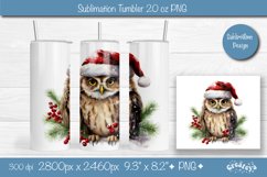 Christmas tumbler wrap 20 Oz sublimation Xmas Owl Tumbler Product Image 1