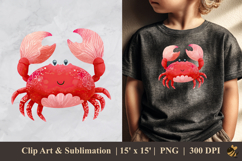 Cute Crab DTF Sublimation Clipart Design 1 Product Image 1