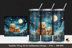 Playing Bear Tumbler Wrap Sublimation Design 1 Product Image 1
