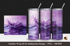 Splash Clear Flower Tumbler Wrap Sublimation Design 1 Product Image 1
