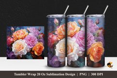 Floral Charm Tumbler Wrap Sublimation Design 1 Product Image 1