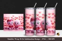 Love Duet Tumbler Wrap Sublimation Design 1 Product Image 1