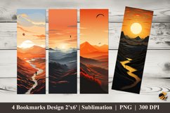 Paragliding Mountains Bookmarks Sublimation Design Product Image 1