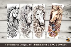 Horse Tattoos Bookmarks Sublimation Design Product Image 1