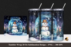 Cute Snowman And Jar Tumbler Wrap Sublimation Design 1 Product Image 1