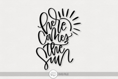 Here Comes the Sun SVG | Retro Summer Sunshine Quote Product Image 1