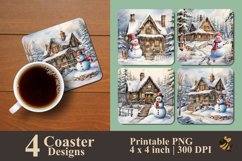 Winter Holiday Coaster Sublimation Designs Product Image 1