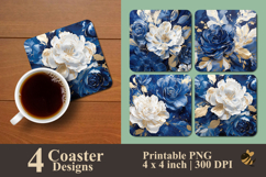 Abstract Bloom Rose Coaster Sublimation Design Product Image 1