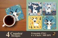 Cute Goat Coaster Sublimation Designs Product Image 1