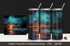 Beach Painting Tumbler Wrap Sublimation Design 1 Product Image 1