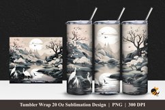 Lake Swans Tumbler Wrap Sublimation Design 1 Product Image 1