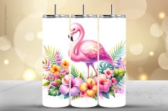 FlamingoTumbler Wrap| Tumbler Sublimation Wrap Product Image 1