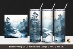 Misty Forest Tumbler Wrap Sublimation Design 1 Product Image 1