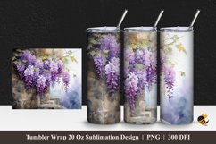 Wallflower Tumbler Wrap Sublimation Design 1 Product Image 1