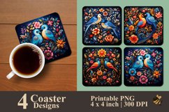 Bird Bush Coaster Sublimation Designs Product Image 1