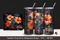 Hibiscus Garden Tumbler Wrap Sublimation Design 1 Product Image 1