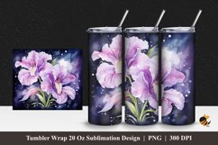 Iris Flower Tumbler Wrap Sublimation Design 1 Product Image 1